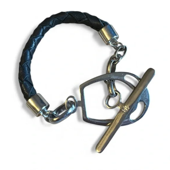 Ralph Lauren Leather and Silver Equestrian Horse Bit  Necklace & Bracelet Set - Picture 5 of 6